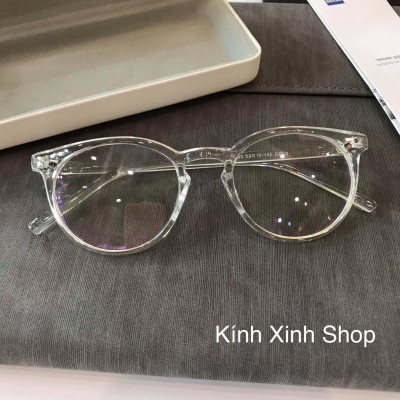 Kính Mắt Tròn Nhỏ Nhựa Dẻo Trắng Trong Suốt Chống Ánh Sáng Xanh, Chống Tia Bức Xạ Cho Nam và Nữ