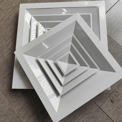 Cửa gió khuếch tán 600x600, miệng gió điều hòa âm trần nhôm sơn tĩnh điện