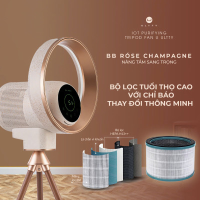 Quạt lọc không khí và khử khuẩn U ULTTY BB Róse Champagne - Hàng chính hãng