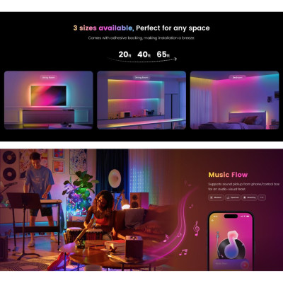 Đèn led dây Yeelight Aurora LED Basic Strip Lights - Đồng bộ nhạc, Điều khiển từ xa - Hàng chính hãng