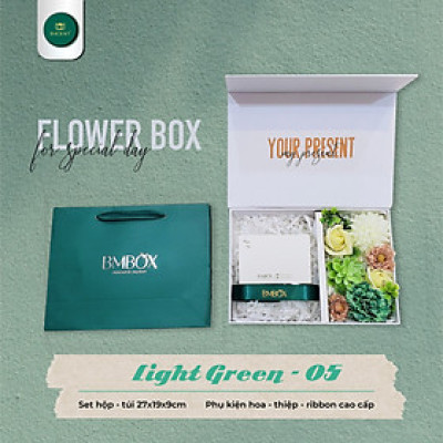 Hộp Quà Tặng Thiết Kế BMBOX HQTTK05 - Tiện Dụng, Phù Hợp Với Nhiều Món Quà - màu xanh lá cây tươi mát, 29x19x9 (cm)
