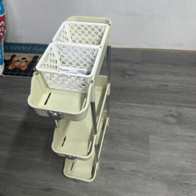 Kệ Nhựa 3 Tầng Để Góc Hẹp, Kệ Để Chai Lọ Có Bánh Xe Siêu Tiện Lợi - HÀNG CHÍNH HÃNG MINIIN