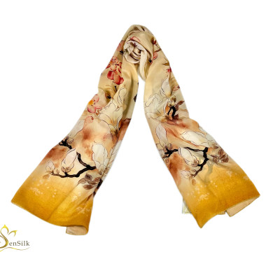 Khăn Lụa in SenSilk KLDI04 - Vietnam Gift - Lụa Tơ Tằm in Kỹ Thuật Số 180x55cm - Quà Tặng Doanh Nhân