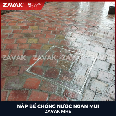 Nắp bể ngầm Zavak MHE-60 KT60x60cm, chống nước, ngăn mùi, lát gạch 1.2cm, chịu tải xe 1.2tấn, inox 304