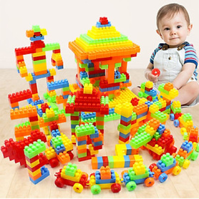 Bộ đồ chơi lắp ráp xếp gạch 520 mảnh ghép phù hợp cho bé từ 3 tuổi phát triển tư duy