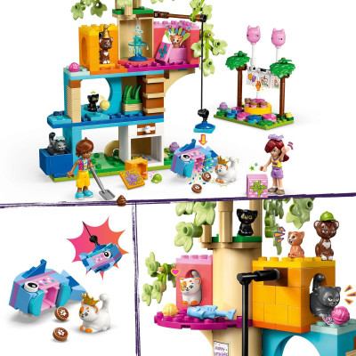 LEGO FRIENDS 42666 Đồ Chơi Lắp Ráp Nhà Cây Và Bữa Tiệc Sinh Nhật Mèo Con (321 chi tiết)
