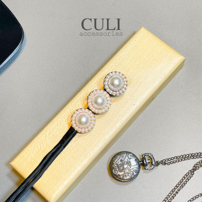 Kẹp búi tóc, kẹp quấn tóc dẻo củ tỏi đa năng, kẹp tóc đính hoa - ngọc hot trend style Hàn Quốc cho nữ - Culi.accessories