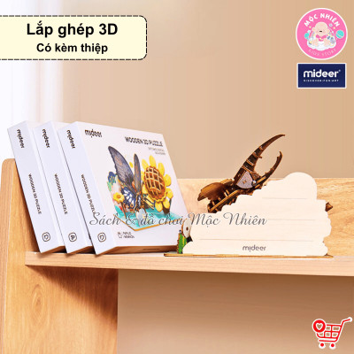 Mô hình lắp ghép gỗ Mideer Wooden 3D Puzzle, đồ chơi 3D sáng tạo cho bé