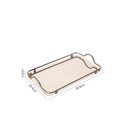 Combo bình đựng nước uống thủy tinh chịu nhiệt cao cấp kèm khay inox mạ vàng, xanh