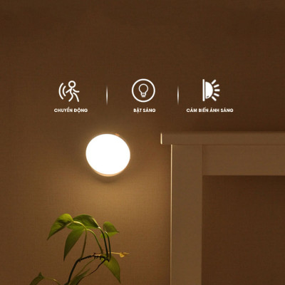 Đèn LED cảm ứng, cảm biến thông minh không dây, Pin sạc, nhận diện người có nam châm gắn tường xoay 360 độ làm đèn học, cho phòng ngủ, nhà vệ sinh, cho tủ quần áo, cầu thang, ban công, hành lang - MH2011