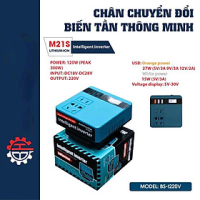 Chân Đế Chuyển Đổi Biến Tần Thông Minh - chuyển đổi điện áp 21V lên 220V - Chân pin phổ thông 4cm