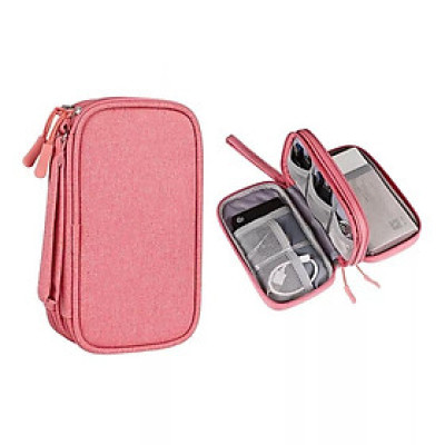 Túi phụ kiện công nghệ mini đựng pin sạc dự phòng, điện thoại, cáp sạc usb, tai nghe có quai cầm Hàng Chính Hãng miDoctor - loại 2 khoá