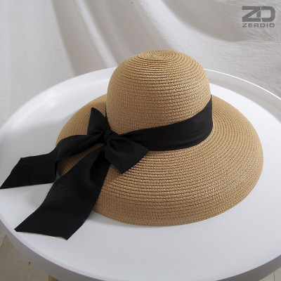 Mũ Cói Nữ Hình Chuông Đi Biển, Nón Rơm Rộng Vành Phong Cách Hàn Quốc MCNDB012
