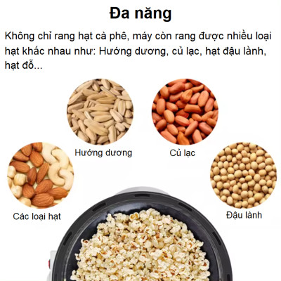 Máy rang các loại hạt tự động tích hợp điều chỉnh thời gian, thương hiệu Mỹ cao cấp Cafemasy SCR-300B. Hàng chính hãng
