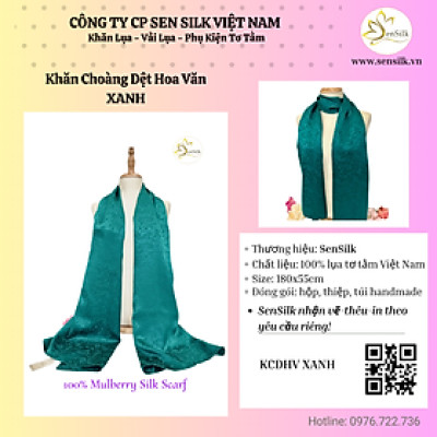 Khăn Lụa Cao Cấp Tơ Tằm Dệt Hoa Văn SenSilk – Quà Tặng Cao Cấp Đầy Ý Nghĩa 180x55cm, Woven Silk Scarves