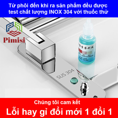 Giá treo khăn nhà tắm kiểu giàn inox 304 Pimisi không cần khoan dùng để quần áo khô và vắt khăn ướt ở thanh treo đơn dưới, phụ kiện phòng tắm gắn tường bằng keo dán kèm theo | Hàng chính hãng