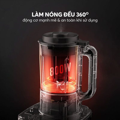 Máy làm sữa hạt Elmich CBE 3904 OL, công suất 800W, 7 chế độ nấu được thiết lập sẵn, lưỡi dao 3 tầng 8 cánh giúp xay nhuyễn - Hàng chính hãng