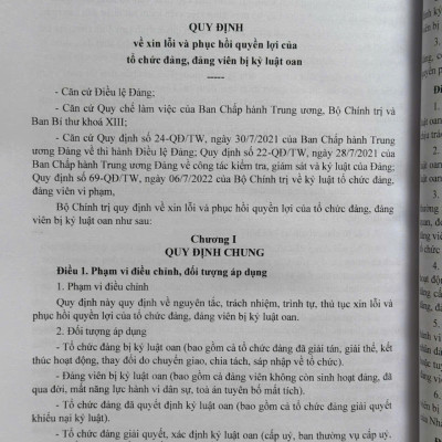 Sách Điều Lệ Đảng Cộng Sản Việt Nam - Văn Bản Quy Định Chi Tiết Thi Hành (V2565T)