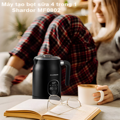 Máy tạo bọt sữa, cà phê, ca cao 4 trong 1. Thương hiệu Anh Quốc cao cấp Shardor - MF0802 - Hàng chính hãng