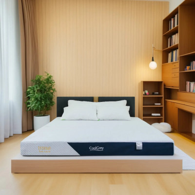 Nệm cao su thiên nhiên than hoạt tính Tatana Cool Grey, Kháng khuẩn khử mùi, nâng đỡ cơ thể, hỗ trợ giảm đau cột sống - Bảo hành 10 năm .