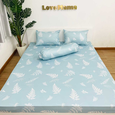 Ga chống thấm thun Lụa cao cấp 3 lớp chống thấm nước bảo vệ nện họa tiết lá dương sỉ