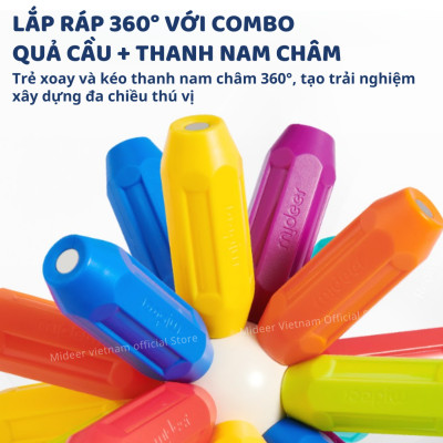 Xếp hình nam châm, lắp ghép cho bé Mideer Rainbow Magnetic Building Stick