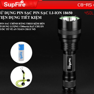Đèn pin Siêu Sáng SupFire C8-R5 ( Hàng Chính Hãng )