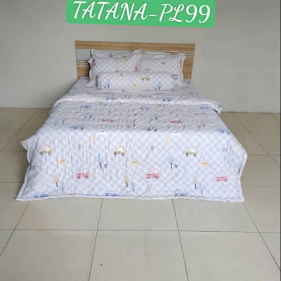 Bộ Ga TC Tatana Silver 4 Món Cao Cấp, Chất Vải Mềm Mịn Thoáng Mát - Màu ngẫu nhiên
