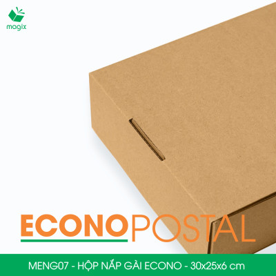 MENG07 - 30x25x6 cm - 100 Hộp carton nắp gài đóng hàng giá rẻ, hộp gói hàng, hộp quà thời trang