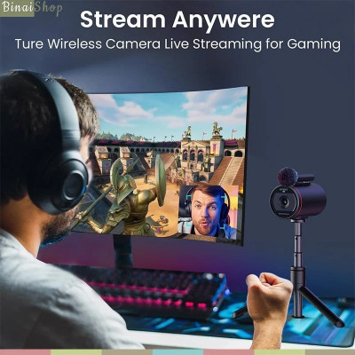 Emeet Streamcam One (Gen 2) - Webcam LiveStream Không Dây, Kết Nối Wifi, Micro Từ Tính Kép, Thời Lượng Pin 8 Giờ - Hàng chính hãng