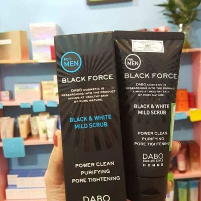 Sữa rửa mặt Nam Dabo Black Force Men Hàn Quốc 120ml Tặng Móc khoá