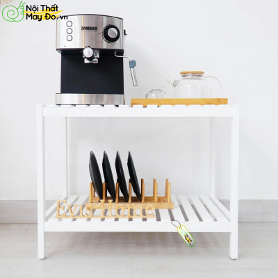 Kệ Lò Vi Sóng OVEN RACK - Thiết Kế 2 Tầng - Chất Liệu Gỗ Thông - Dễ Dàng Lắp Ráp - Có 2 màu lựa chọn