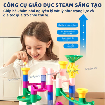 Đồ chơi lắp ghép mô hình mê cung đường bóng cho bé Mideer Track Ball Blocks - Crossing the Maze