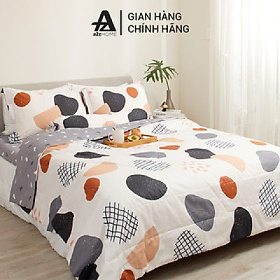 Bộ Ga Giường Mền Chần Bông 5 Món Round Spots Mềm Mại 100% Cotton Tự Nhiên A2Z Home