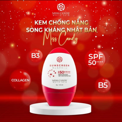 Bộ 5 Sản Phẩm Trắng Da Mờ Thâm, Sạm, Nám, Tàn Nhang MISS CANDY Gồm: Serum HA Peptide 30ml + Kem Nám Sâm Nhung Hoàng Kim 25g + Kem Dưỡng Trắng Da Face Nano 30g + Kem Chống Nắng Dưỡng Trắng Da 50g + Nước Hoa Hồng Tái Sinh Làn Da 120ml - Gia Tuệ House