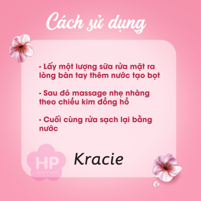 Sữa Rửa Mặt Sạch Sâu Chiết Xuất Từ Hoa Anh Đào Kracie Naive Face Wash (Sakura) – 130G