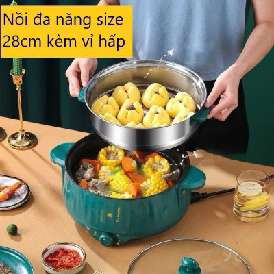 Nồi Lẩju Điện Cao Cấp 2 Tầng Loại Xịn – Nấu Lẩu, Hấp Thực Phẩm, Xào Rau Thịt Dễ Dàng, ĐÈN TRANG TRÍ, ĐỒNG HỒ TREO TƯỜNG
