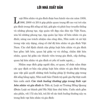 Các tình huống thường gặp trong lĩnh vực hôn nhân và gia đình - bản in 2024