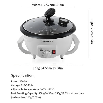 Máy rang hạt cà phê và các loại hạt tự động thương hiệu Cafemasy SCR-300 cao cấp - Hàng Chính Hãng