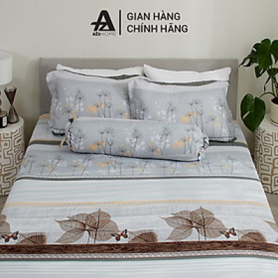 Bộ Ga Giường 4 Món Flower Stripes Mềm Mại 100% Mirco Silk Cao Cấp A2Z Home