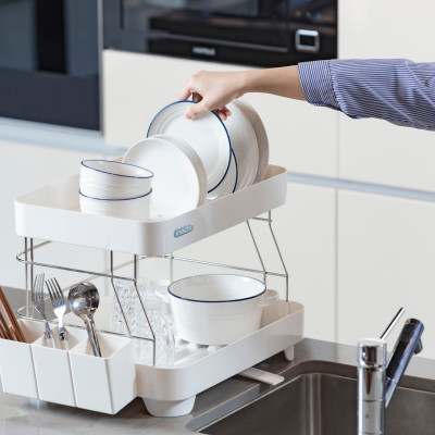 Kệ Đựng Chén Bát Tokyo 2 Tầng Khung Được Làm Bằng Inox Cao Cấp Cực Kì Chắc Chắn - Chính Hãng Inochi ( Tặng kèm khăn lau chén bát pakasa)