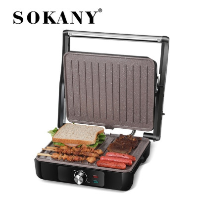 Máy kẹp nướng đa năng công suất cao 2000W SOKANY SK-230 nướng bánh mì, thịt, hotdog nhanh chín - HÀNG CHÍNH HÃNG