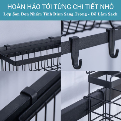 Kệ Để Bát Thông Minh, Giá Kệ Để Chén Bát Đũa Đa Năng Chọn Size (65/85/95/125cm – 1 tầng/2 tầng) – Thép Carbon Không Gỉ - Sơn Tĩnh Điện Cao Cấp Siêu Bền – Chống Bám Bụi Chính Hãng