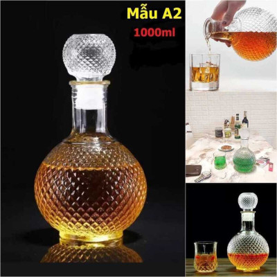 Chai Đựng Rượu Thủy Tinh (combo 4 cái) - Vỏ Chai Rượu Đẹp - Bình Đựng Rượu Cao Cấp (A1,A2,B2,B3)