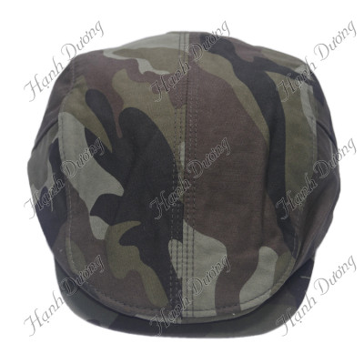 Nón beret nam cao cấp, họa tiết sọc rằn ri cá tính, chất liệu vải kaki cao cấp oát mềm mại, tăng giảm size dễ dàng - Hạnh Dương