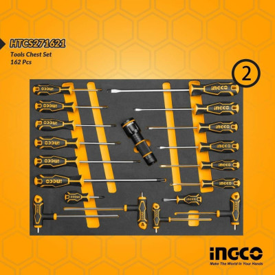 BỘ 162 CÔNG CỤ TRONG TỦ KÉO 4 NGĂN INGCO HTCS271621 - HÀNG CHÍNH HÃNG