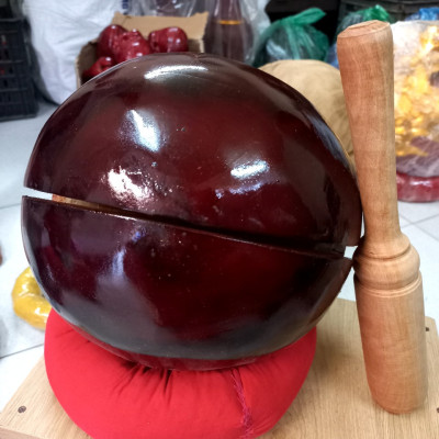 Mõ tụng kinh bằng gỗ mít kt 14cm