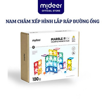 Đồ chơi nam châm xếp hình lắp ráp đường ống Mideer Colorful Magnetic Tiles–Marble Run