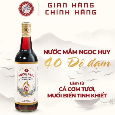 Thùng Nước Mắm Ngọc Huy 40 Độ Đạm - 12 Chai x 750ml