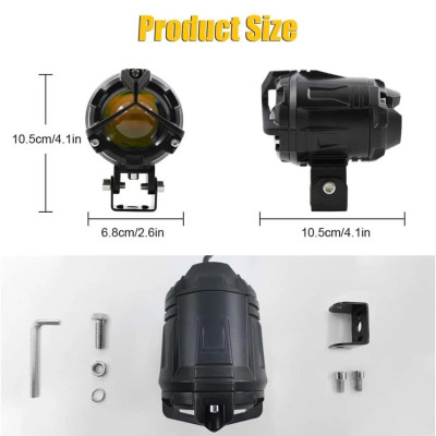 Đèn Trợ Sáng S40 Plus 65W Bi Cầu VIP – Cốt Vàng Pha Trắng, Chống Chói Siêu Sáng Cho Ô Tô Xe Máy